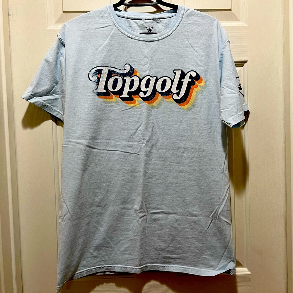 Topgolf tee Mens medium light blue new never worn